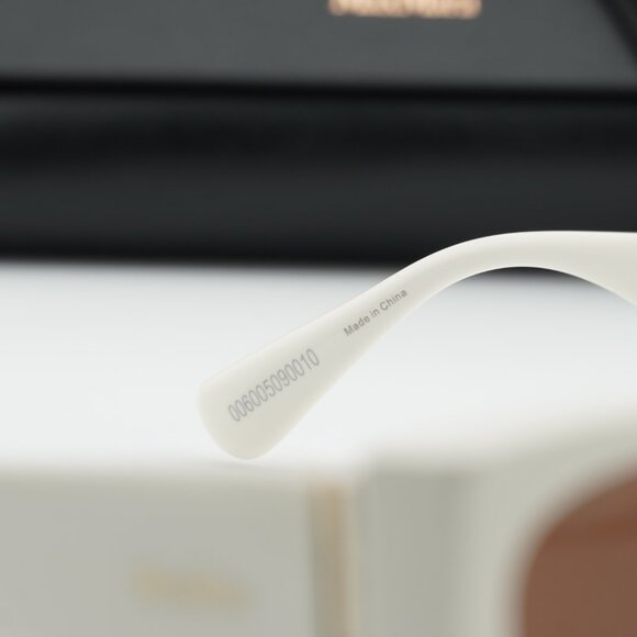 Max Mara MM0132 21E Cat Eye Sunglasses - White/Brown main image 10